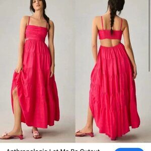 Anthropologie Women's Pink Maxi Dress